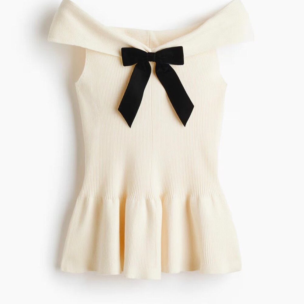 Bow-Detail Off-the-Shoulder Top
